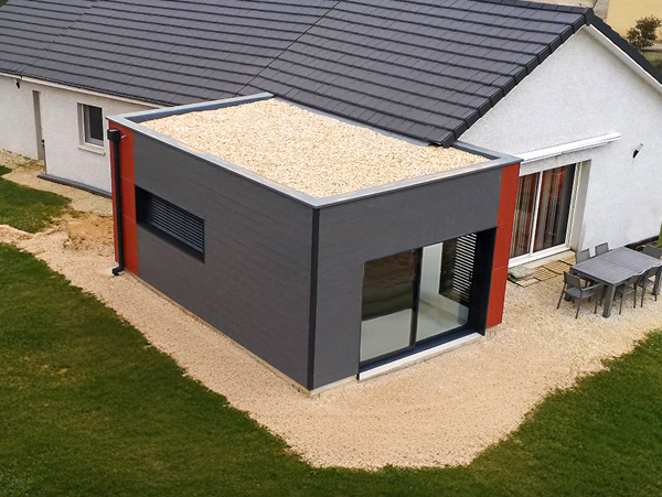 Extension bois semi accolée